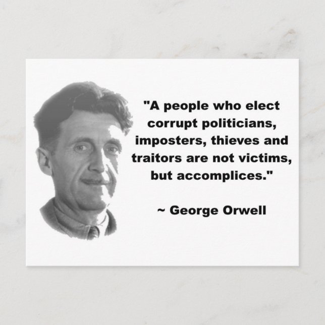 George Orwell Quote Postcard (Front)
