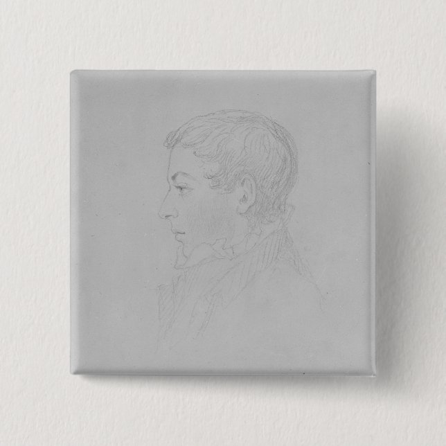George Parker Bidder, 1819 2 Inch Square Button (Front)