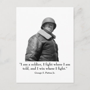 George Patton and Quote Postcard