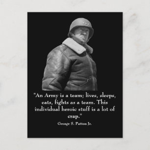 George Patton and Quote Postcard