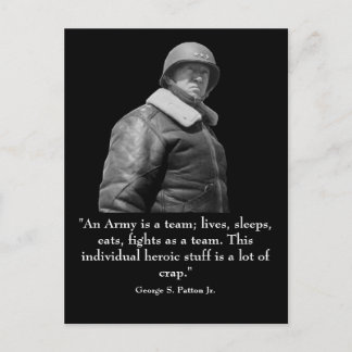 George Patton and Quote Postcard