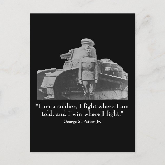 George Patton and Quote Postcard (Front)