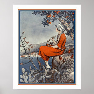 George Pavis- Deco "Girl by the Sea" 1920's Print