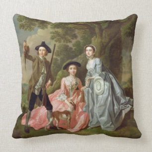 George Rogers with his Wife, Margaret, and his Sis Throw Pillow