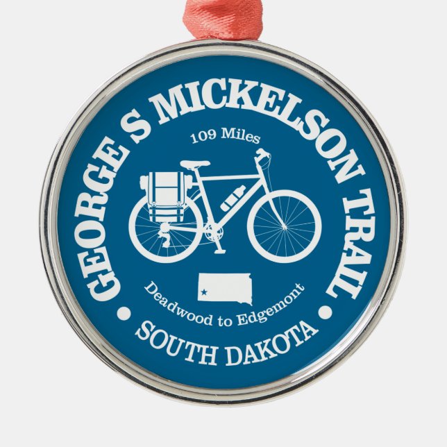 George S Mickelson Trail (cycling) Metal Ornament (Front)