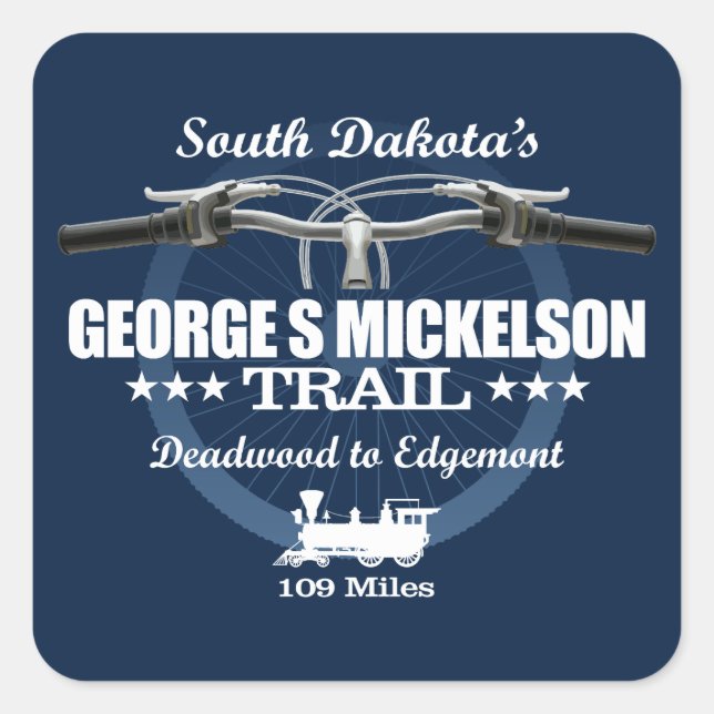 George S Mickelson Trail (H2) Square Sticker (Front)