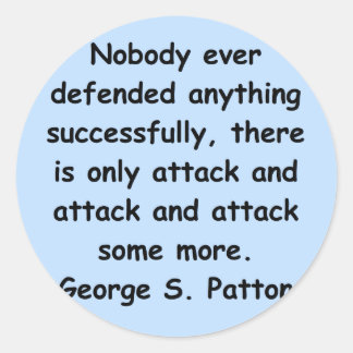 george s patton quote classic round sticker