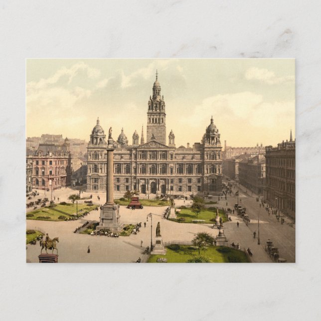 George Square, Glasgow, Scotland Postcard (Front)