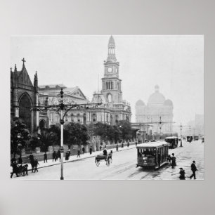 George St Sydney Australia c1898 Archival print