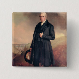 George Stephenson 2 Inch Square Button