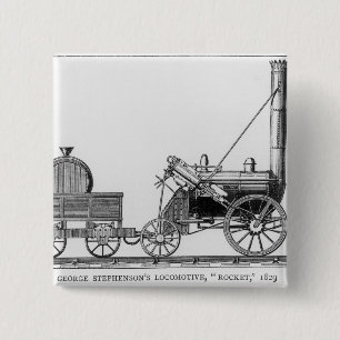 George Stephenson's Locomotive, 'Rocket', 1829 2 Inch Square Button