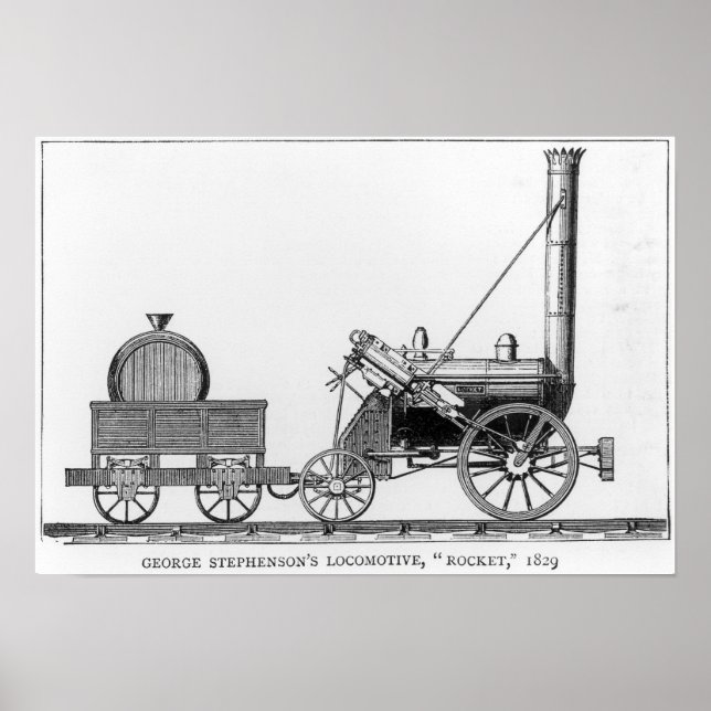 George Stephenson's Locomotive, 'Rocket', 1829 Poster (Front)