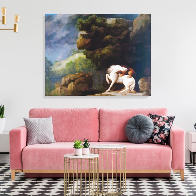 George Stubbs A Lion Attacking a Horse  Canvas Print (Insitu(LivingRoom))