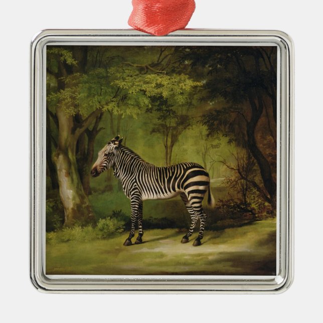George Stubbs | A Zebra, 1763 (oil on canvas) Metal Ornament (Front)
