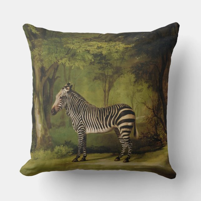 George Stubbs | A Zebra, 1763 (oil on canvas) Throw Pillow (Front)