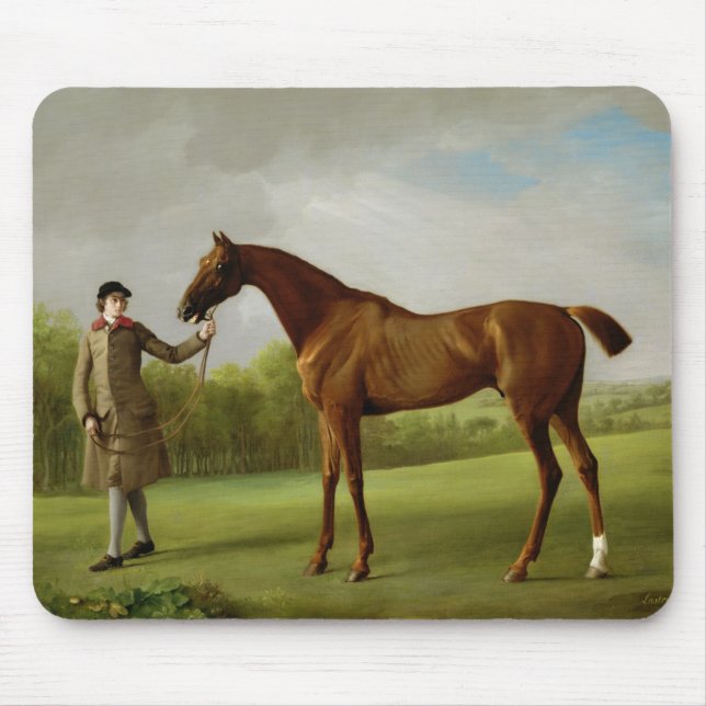 George Stubbs | Lustre, held by a Groom, c.1760-62 Mouse Pad (Front)