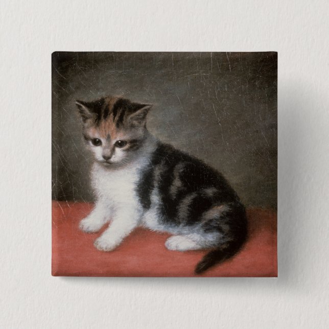 George Stubbs | Miss Ann White's Kitten, 1790 2 Inch Square Button (Front)