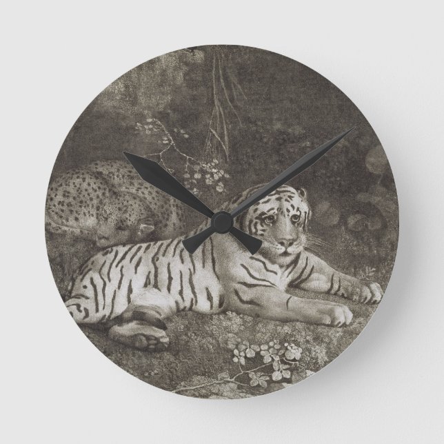 George Stubbs | Two Tygers, engraved by the artist Round Clock (Front)