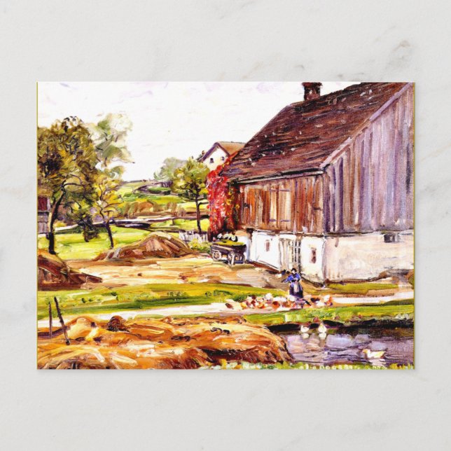 George Symons - Barnyard Scene Postcard (Front)