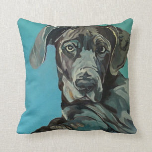 George the Great Dane Dog Portrait Pillow