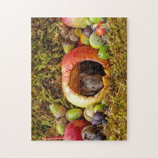 George the mouse in a log pile House Jigsaw Puzzle (Vertical)