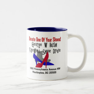George W Bush Farewell Shoe Drive Two-Tone Coffee Mug