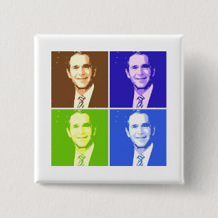 George W Bush Pop Art 2 Inch Square Button