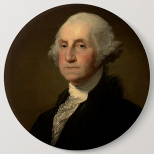 George Washington 1st American President by Stuart 6 Inch Round Button