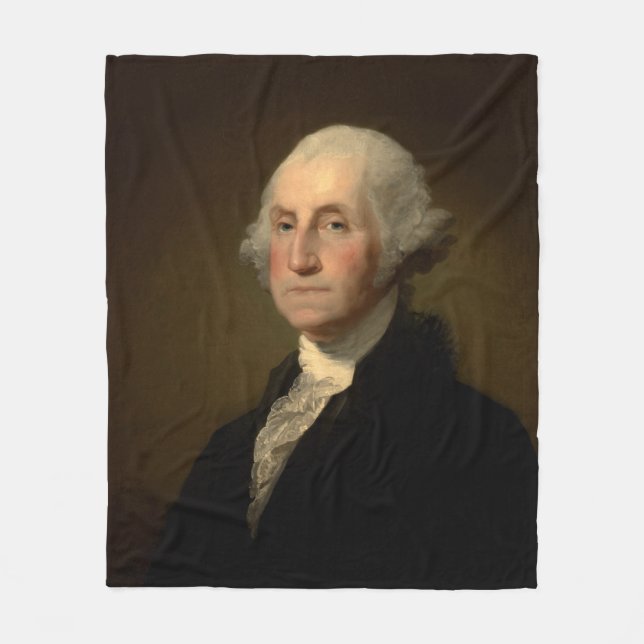 George Washington 1st American President by Stuart Fleece Blanket (Front)