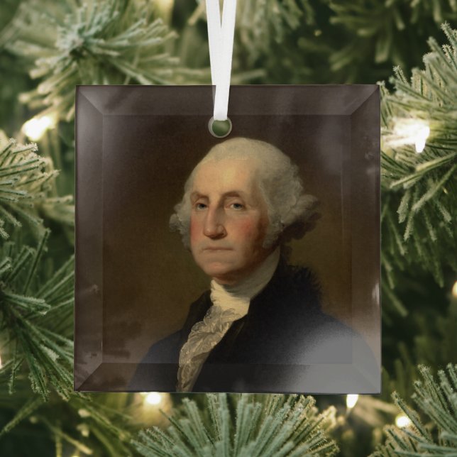 George Washington 1st American President by Stuart Glass Ornament (Insitu)