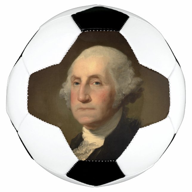 George Washington 1st American President by Stuart Soccer Ball (Front)