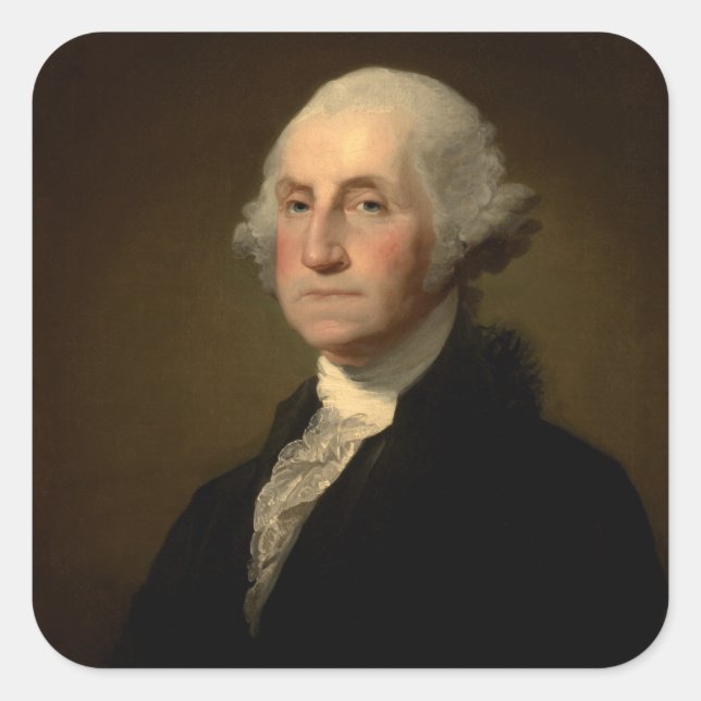 George Washington 1st American President by Stuart Square Sticker (Front)