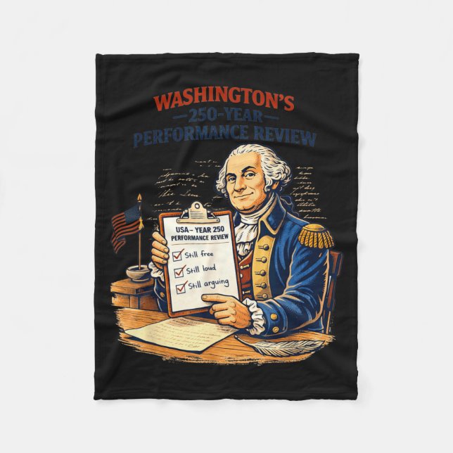George Washington 250 Year Funny Performance Fleece Blanket (Front)