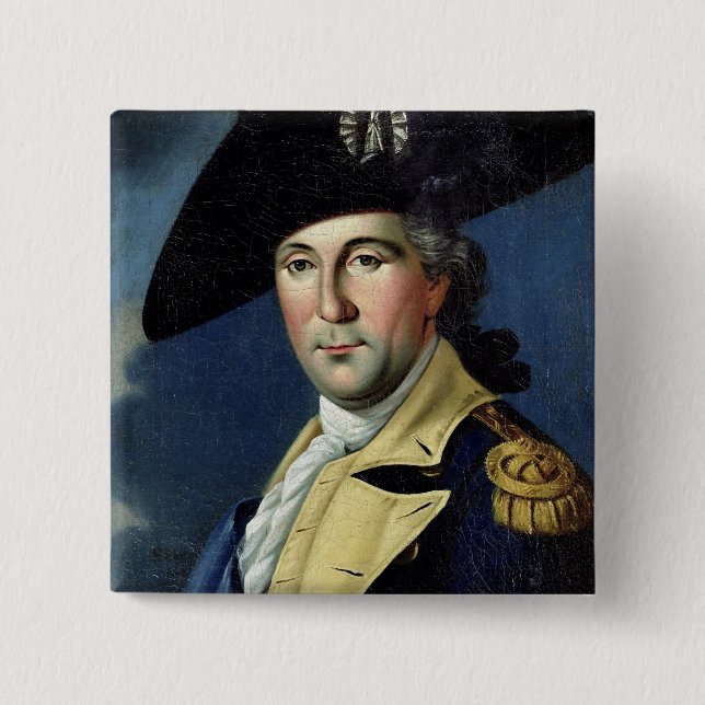 George Washington 2 Inch Square Button (Front)