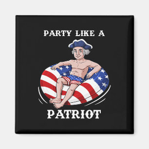 George Washington 4th Of July USA Patriot Fun  Magnet