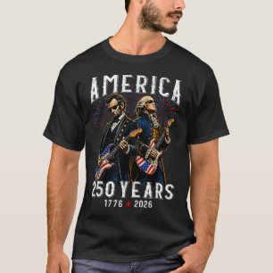 George Washington Abe Lincoln Playing Guitar T-Shirt