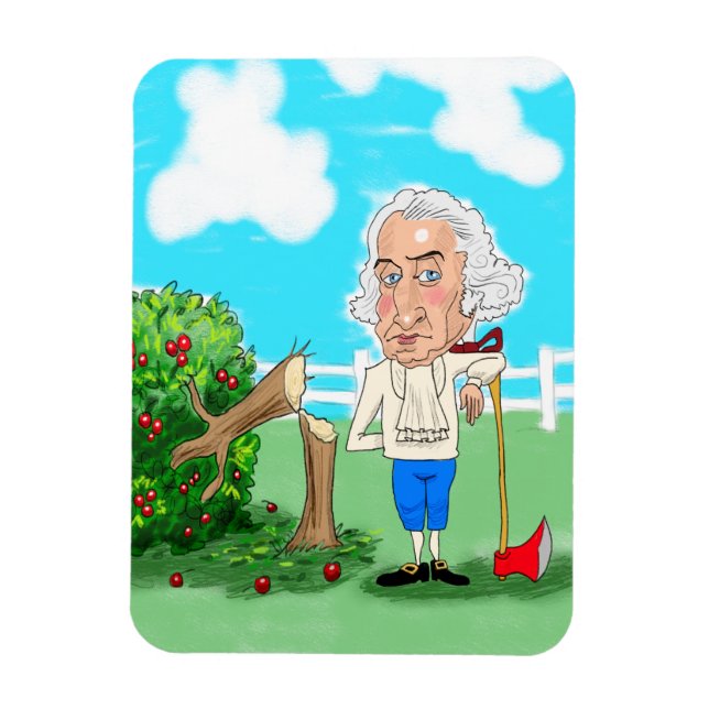 George Washington and his Cherry Tree Magnet (Vertical)