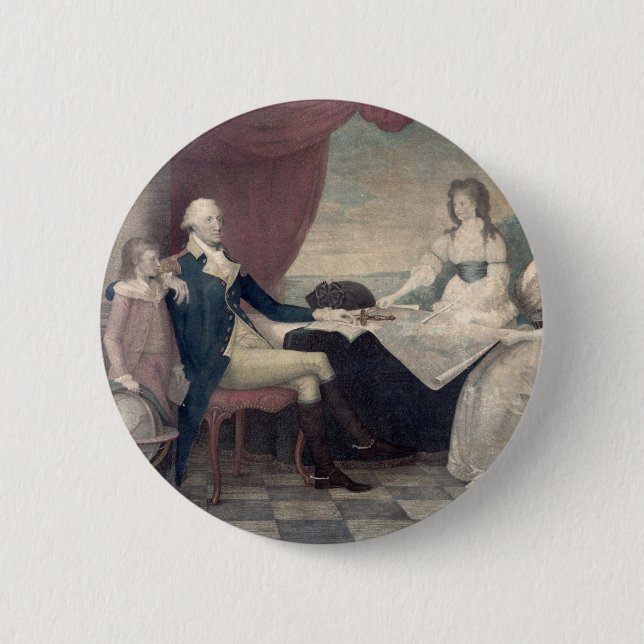 George Washington and His Family button (Front)