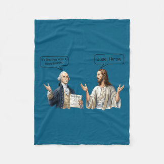 George washington and jesus christ discussion meme fleece blanket