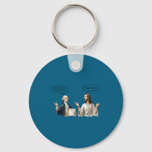 George washington and jesus christ discussion meme keychain