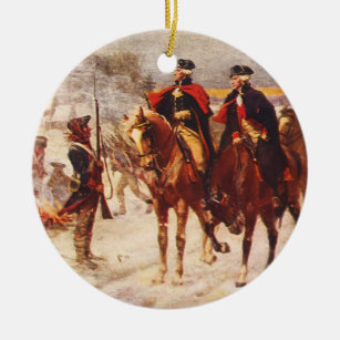 George Washington and Lafayette at Valley Forge Ceramic Ornament