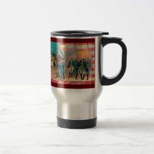 George Washington and Troops Travel Mug