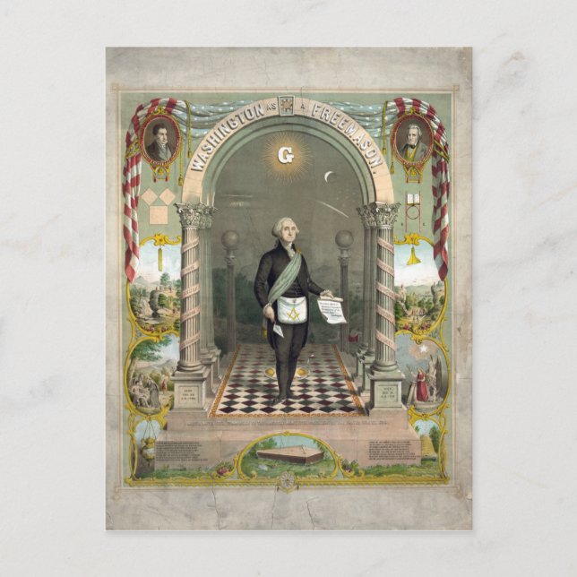 George Washington as a Freemason Postcard (Front)