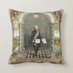 George Washington as a Freemason Throw Pillow