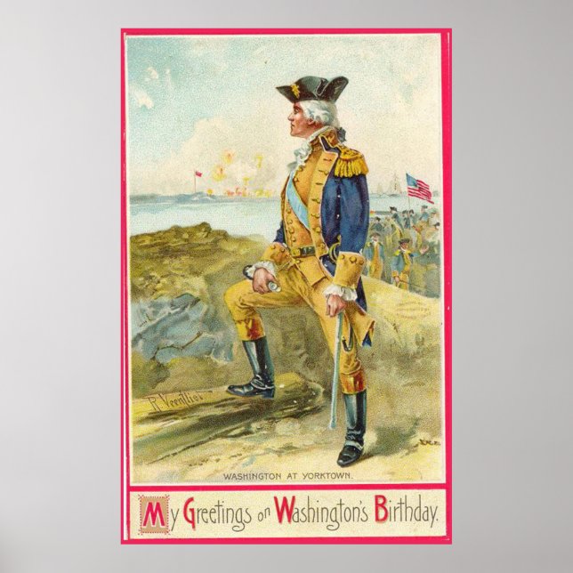 George Washington au Poster vintage de Yorktown (Devant)