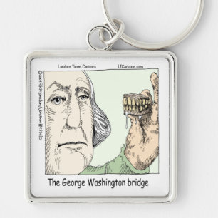 George Washington Bridge & Dentures Funny Gift Keychain