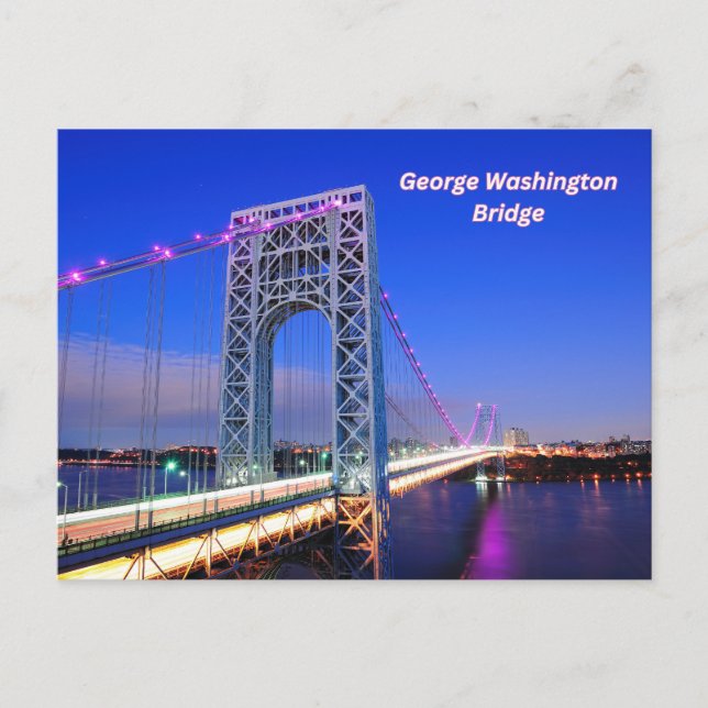 George Washington Bridge Hudson River  Postcard (Front)