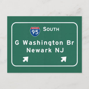 George Washington Bridge Interstate I-95 Newark NJ Postcard