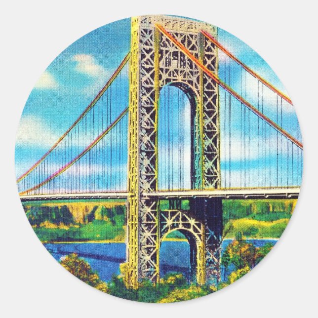 George Washington Bridge, New York City Classic Round Sticker (Front)