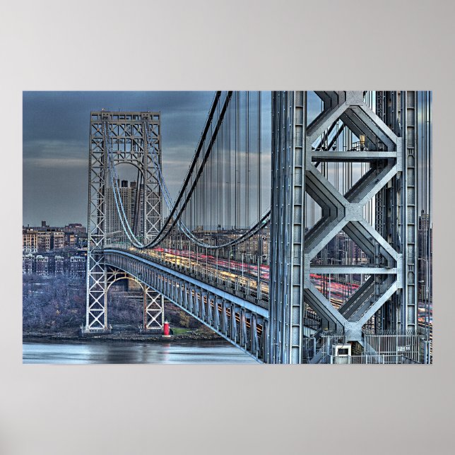 George Washington Bridge & The Red Lighthouse NYC Poster (Front)